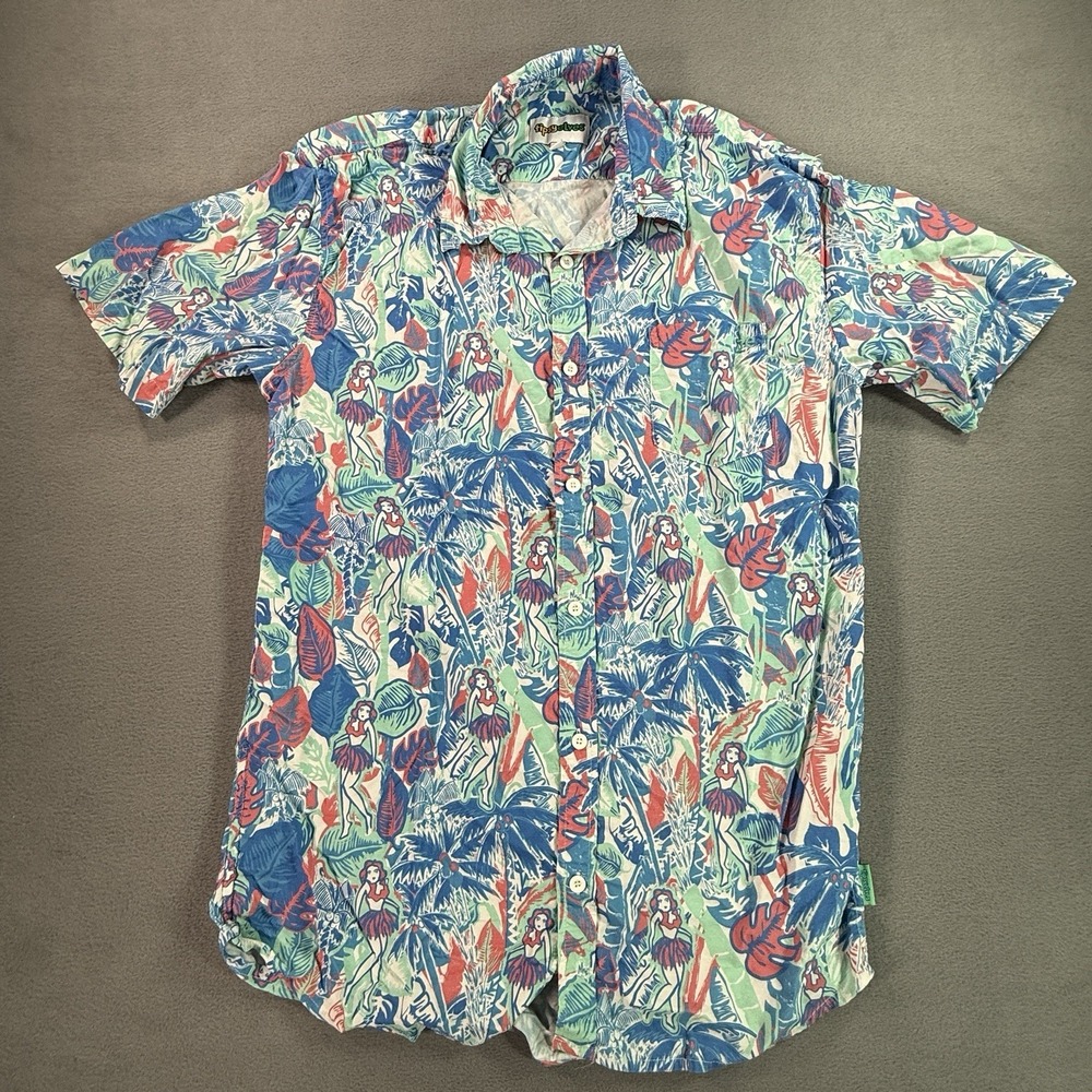 Tipsy Elves Island Breeze Hula Hawaiian Button Up Short Sleeve‎ XXL* Tropical